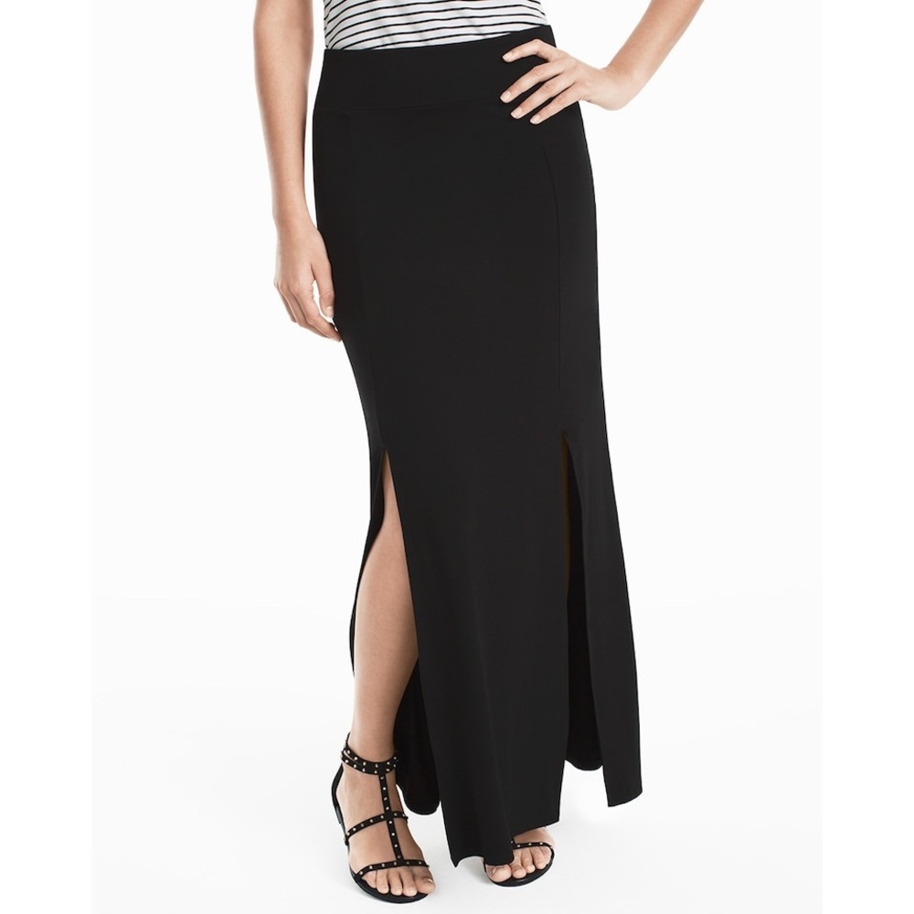 BLACK KNIT MAXI SKIRT by White House Black Market